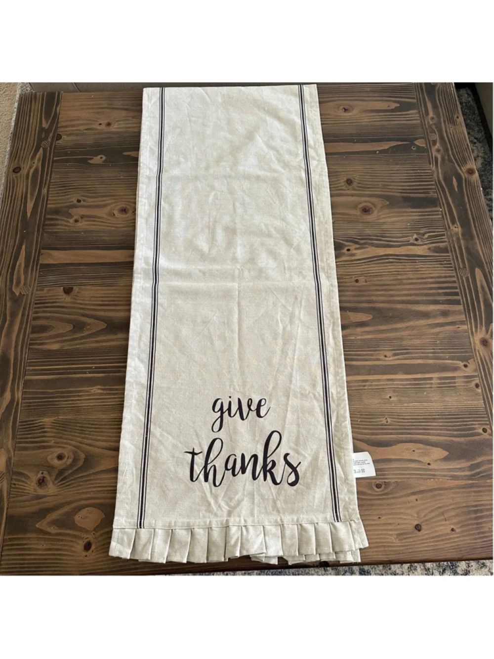 Hobby Lobby Give Thanks Table Runner Beige Black Farmhouse Thanksgiving
